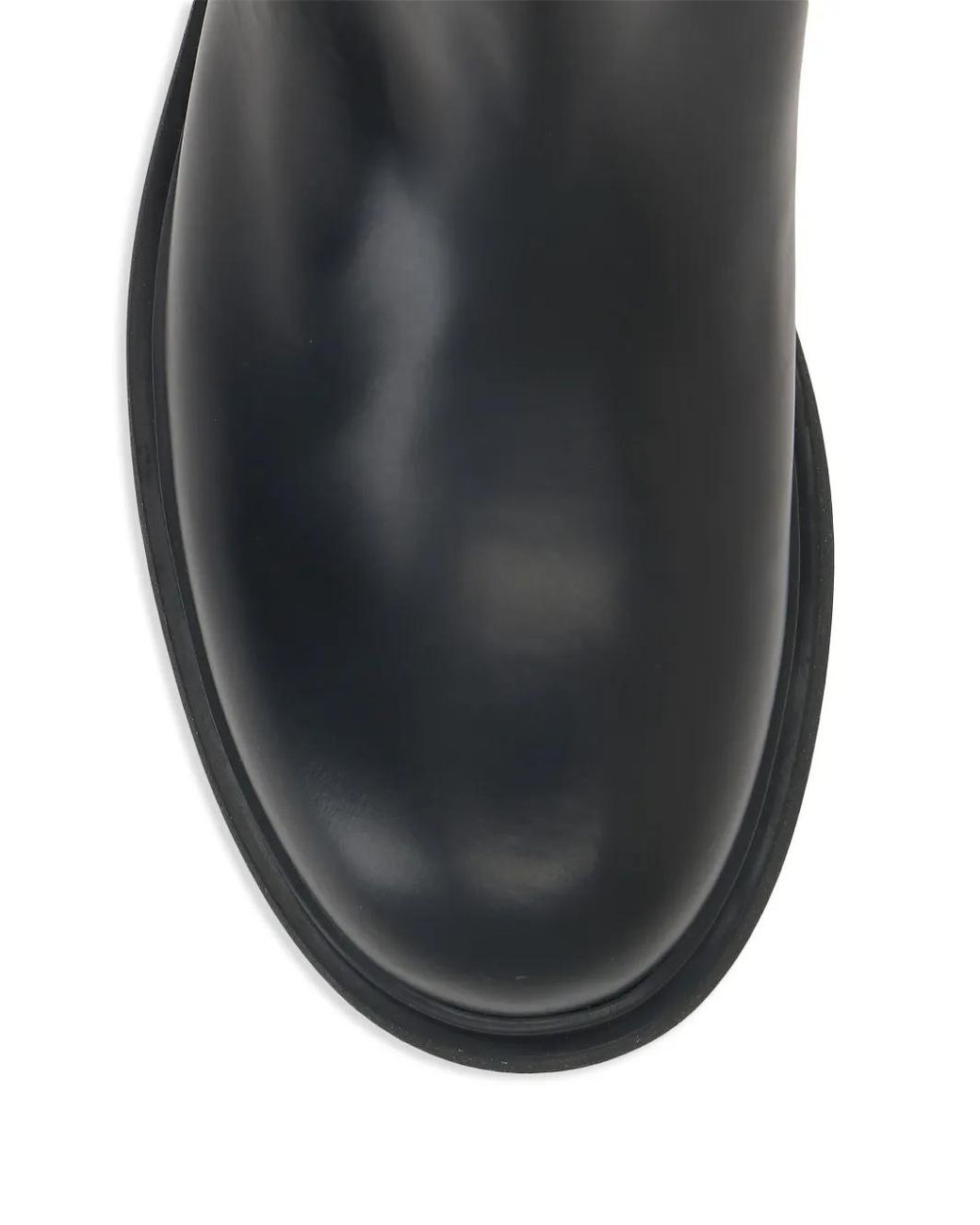 LEGRES Black Leather Knee Boots