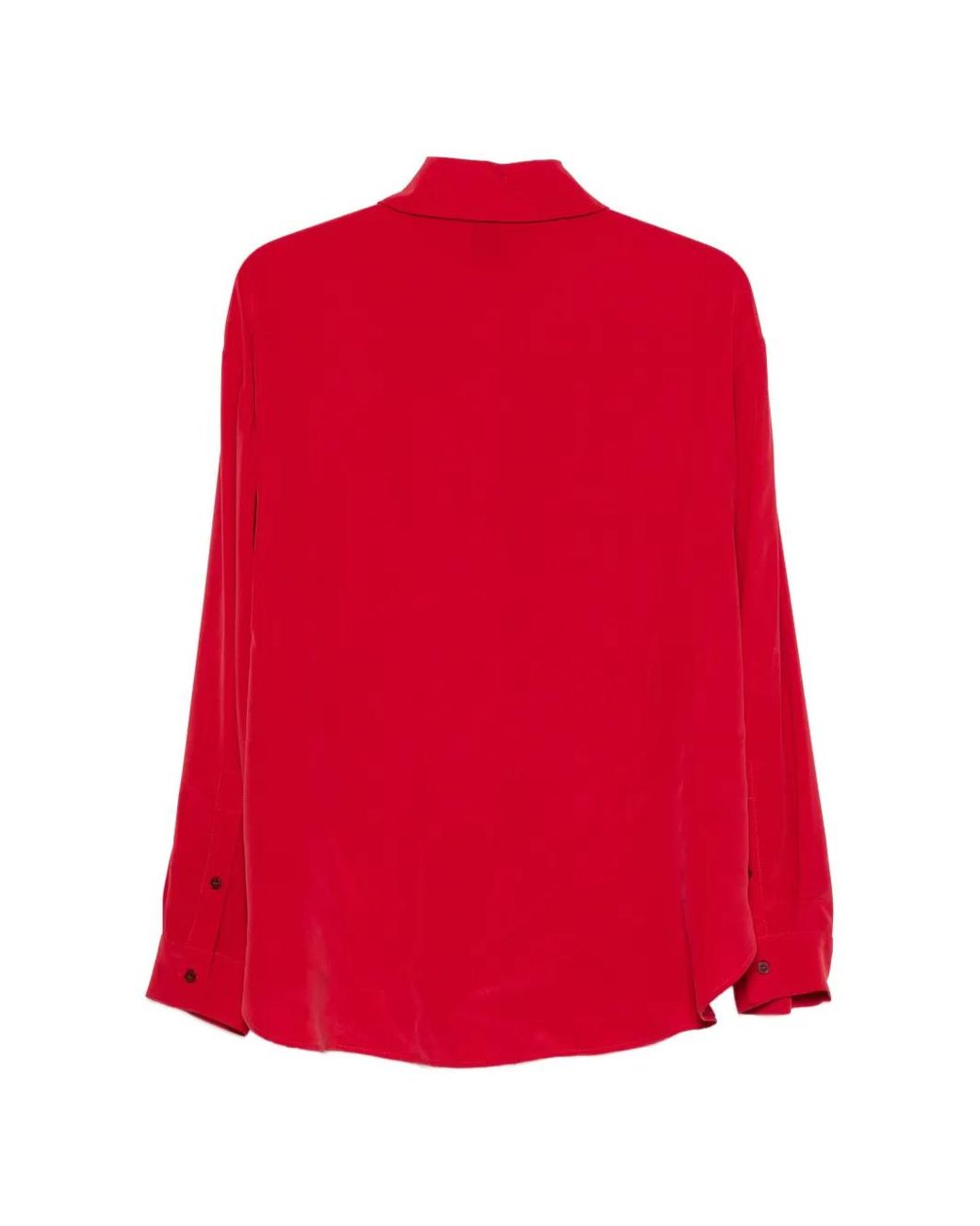 Alysi Red Button-Down Silk Shirt