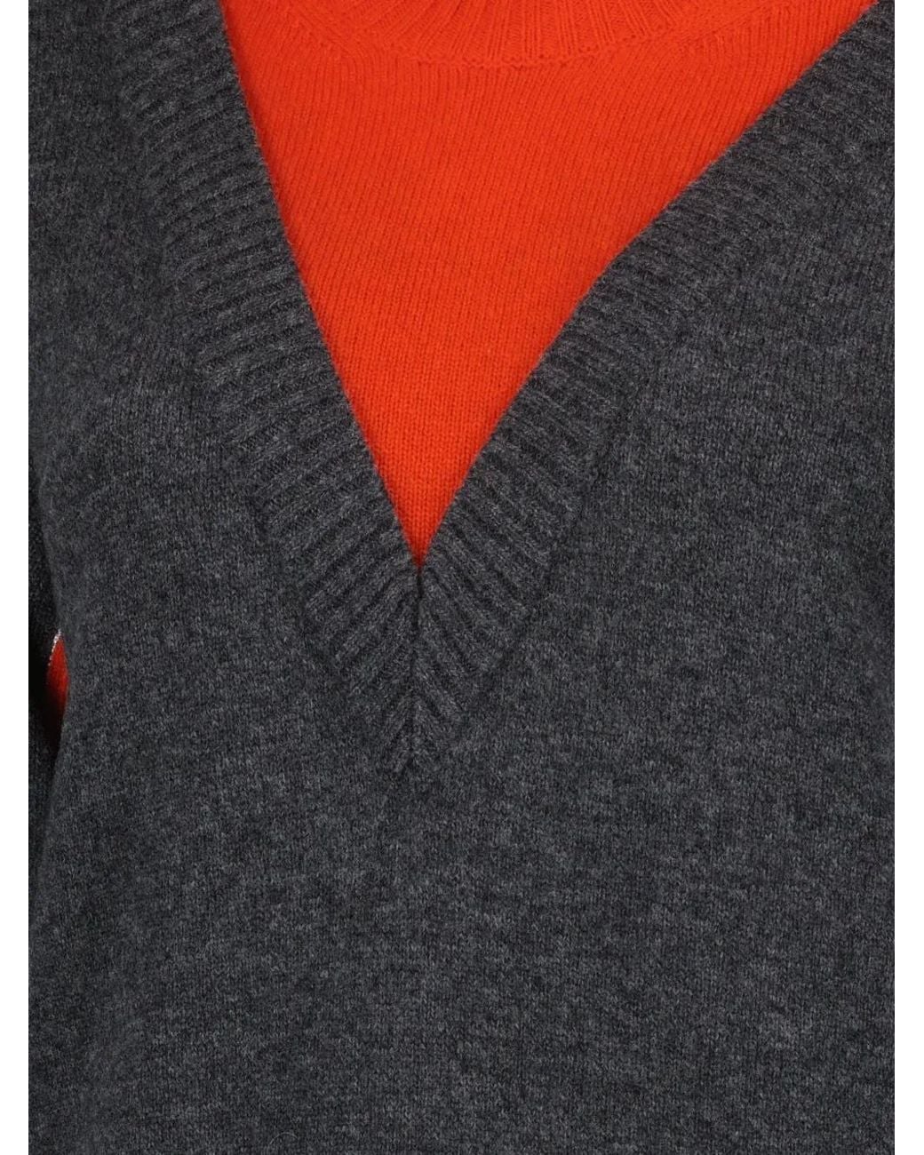 Rabanne Gray Two-Tone Sweater
