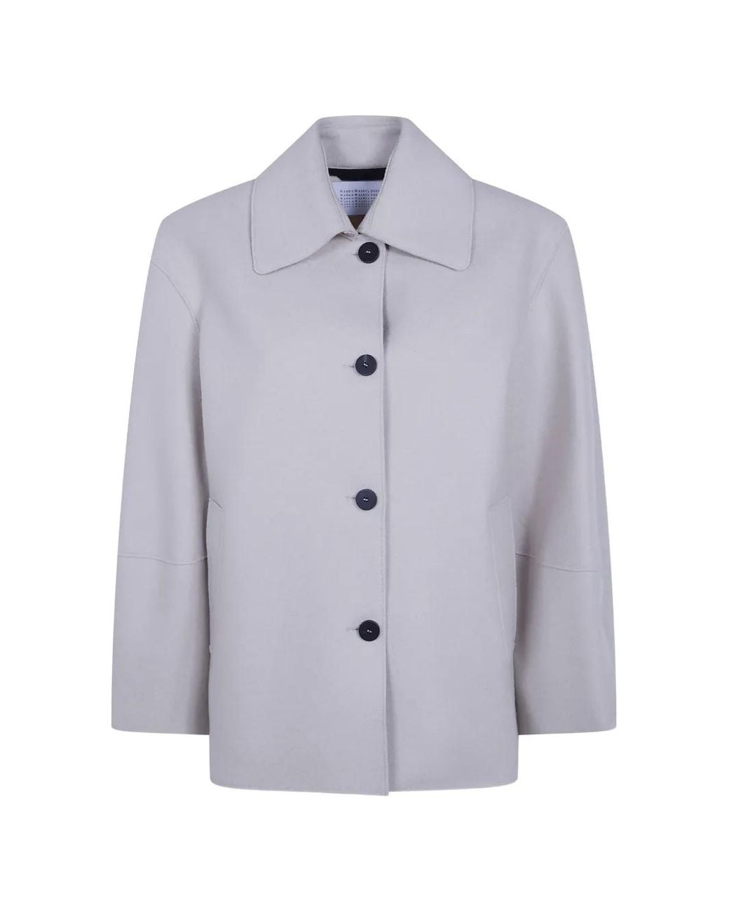 Harris Wharf London Blue Button-Fastening Wool Jacket