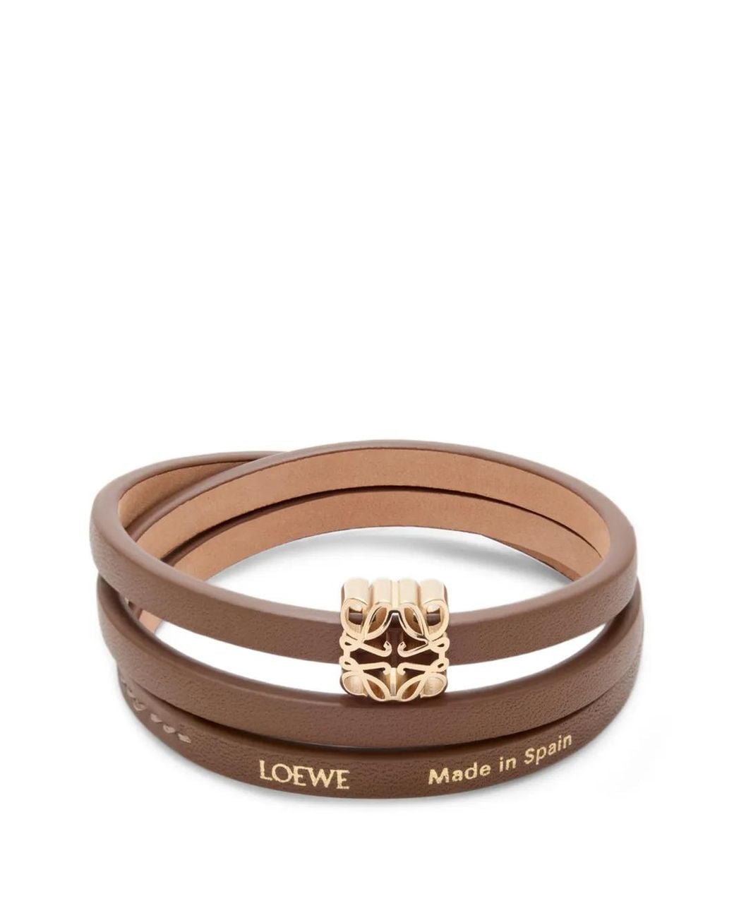 Loewe Pink Anagram Bombé Leather Bracelet