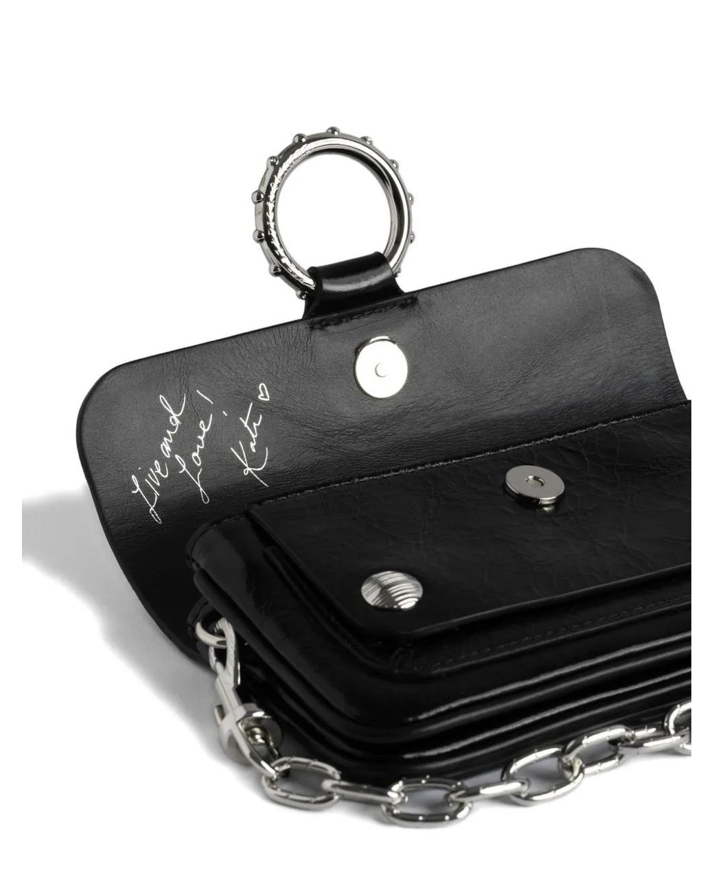Zadig & Voltaire Black Mini Kate Ring-Detail Chain-Strap Bag