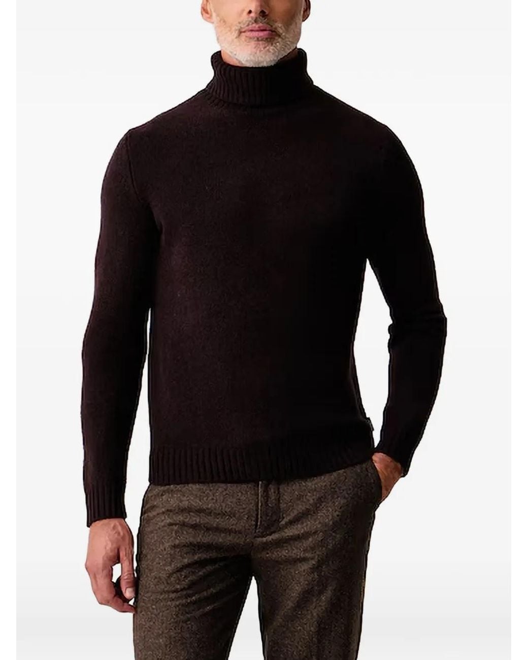Joop! Black Roll-Neck Ribbed-Trim Sweater for men