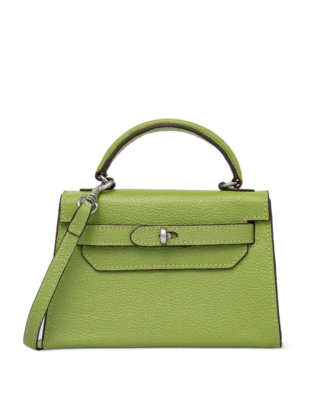 Silvian Heach Green Sanitá Grainy-Texture Tote Bag