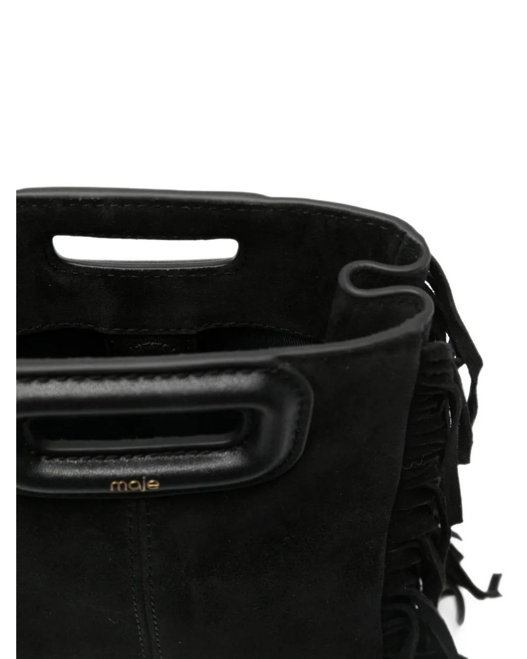 Maje Black Mini Sac À Détail De Frange M