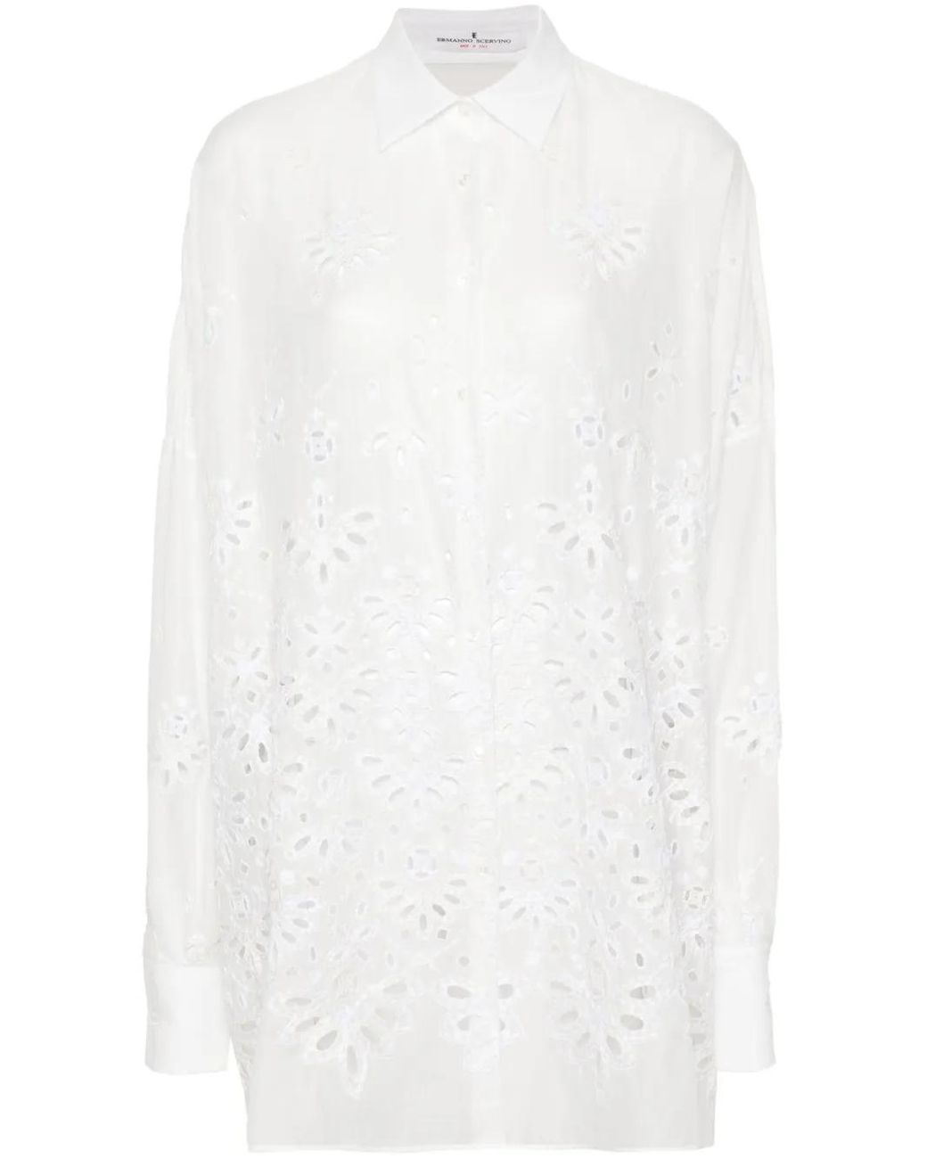 Ermanno Scervino White Broderie Anglaise Shirt