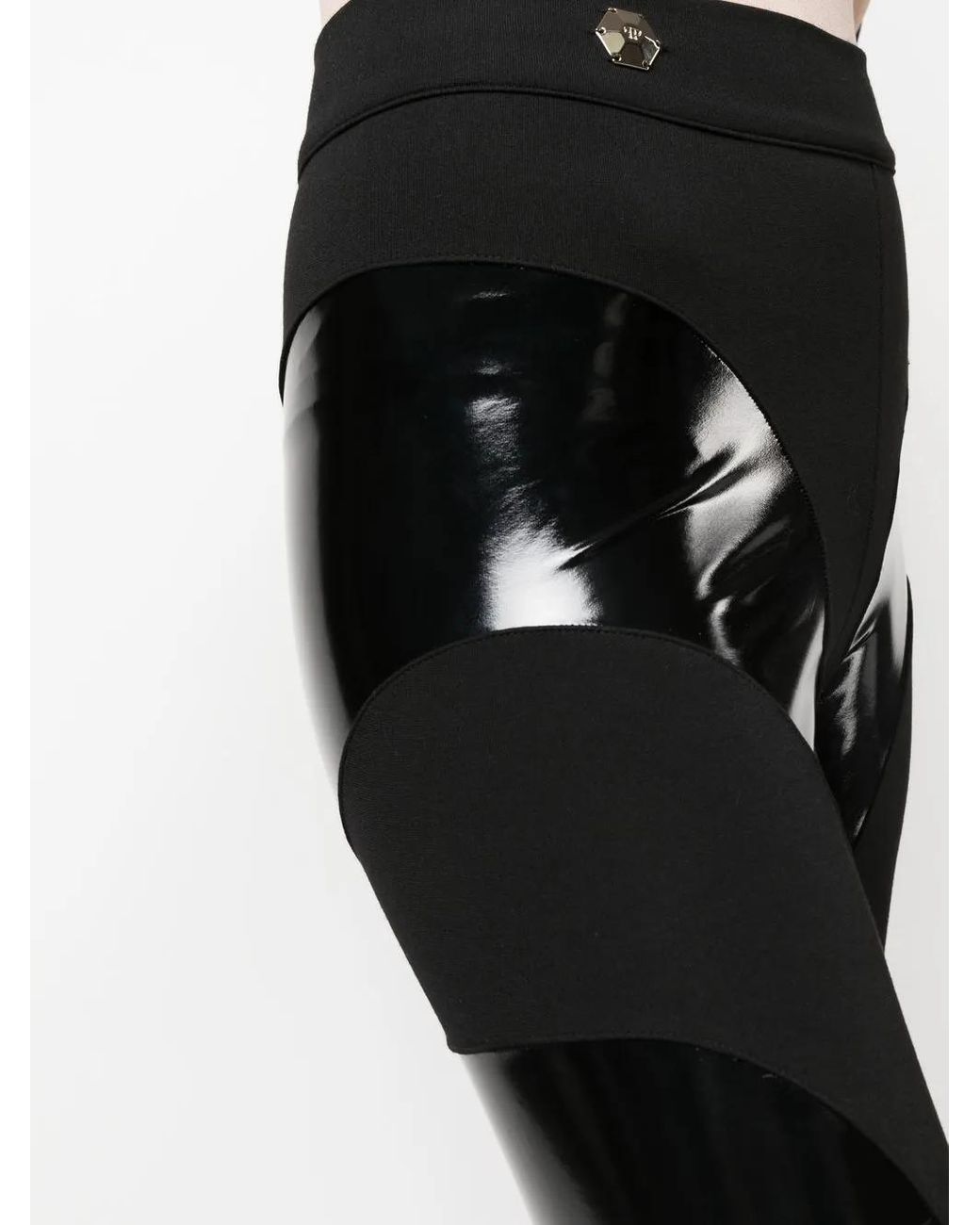 Philipp Plein Black Contrasting Panel Leggings