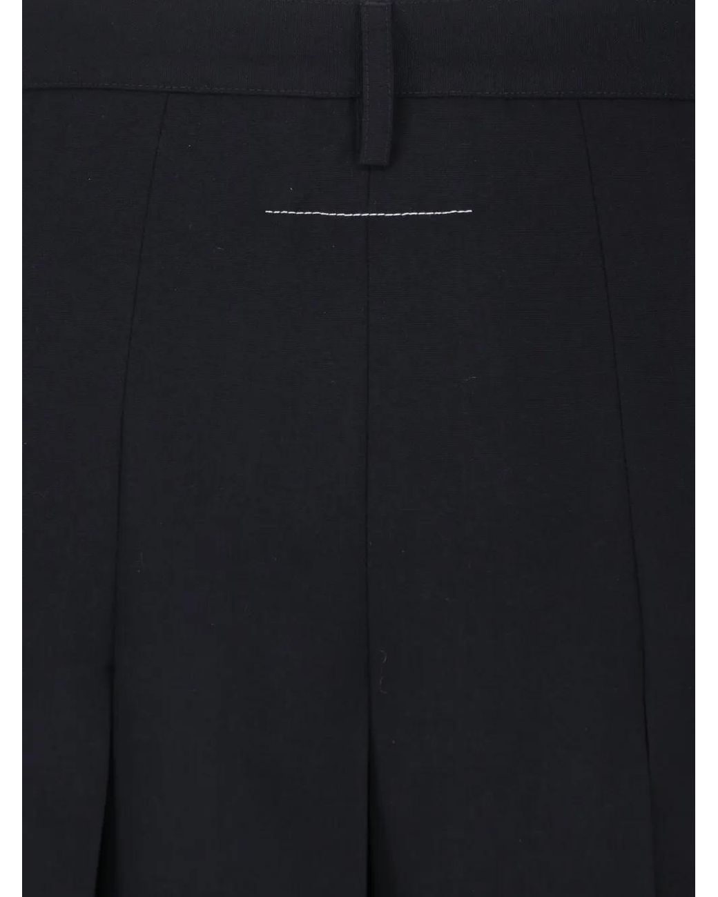 MM6 by Maison Margiela Black Pleated Midi Skirt