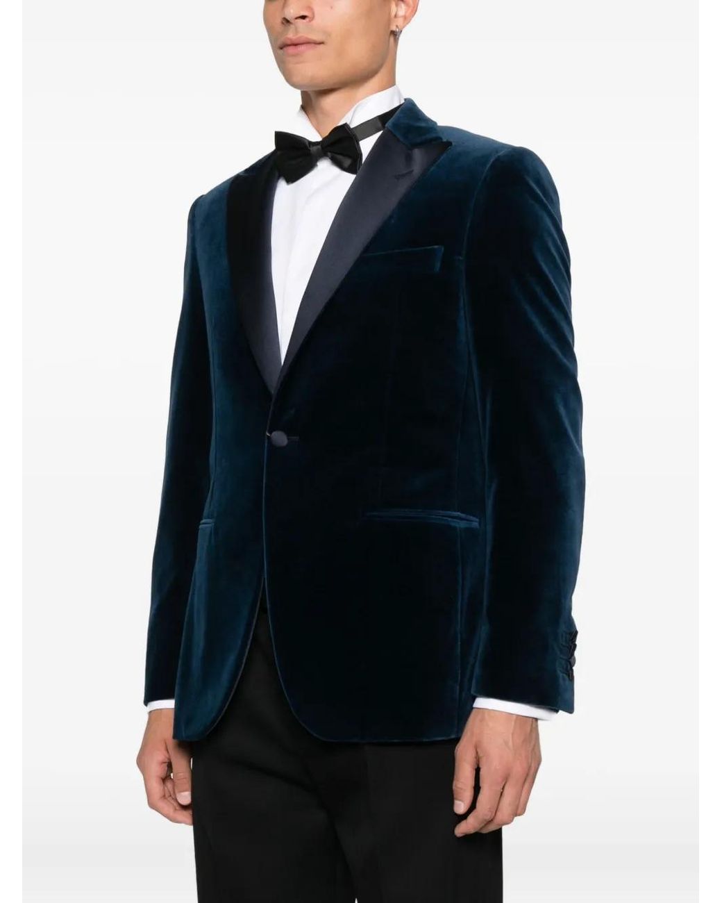 Canali Blue Velvet Blazer for men