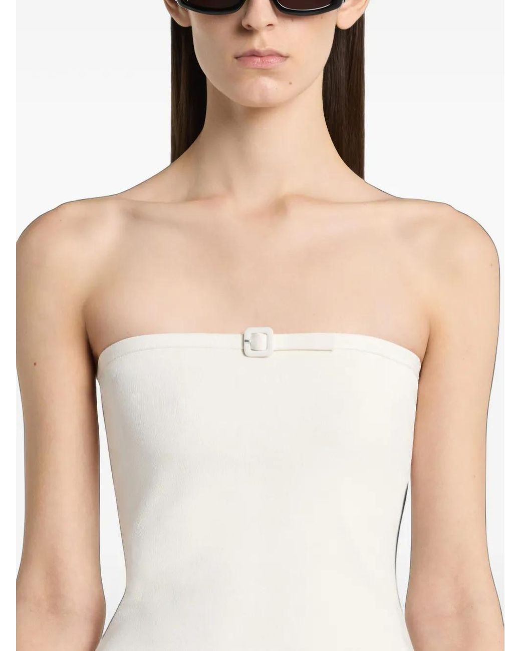 Courreges Top Met Gesp in het White