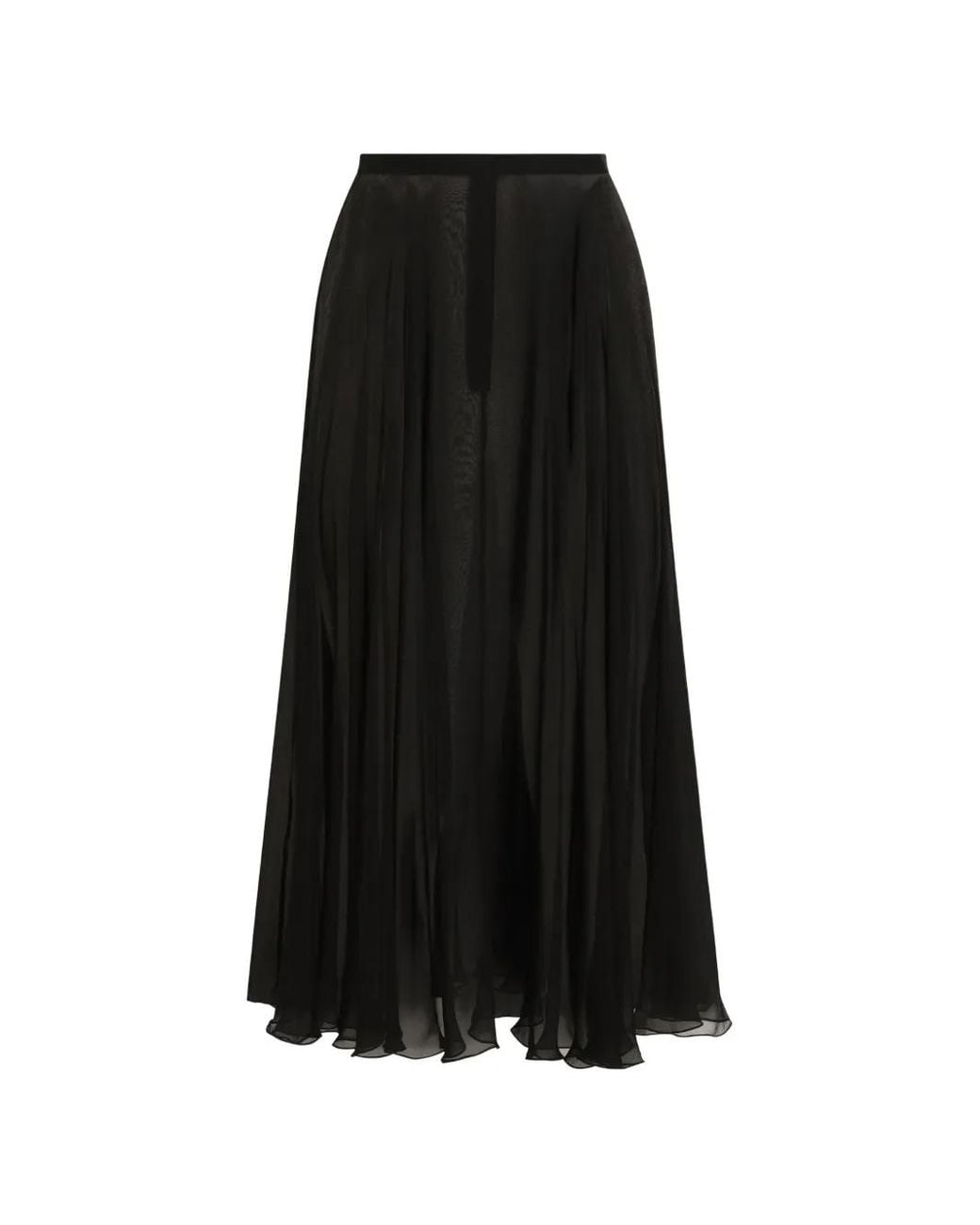 Dolce & Gabbana Black Jupe Circulaire En Mousseline