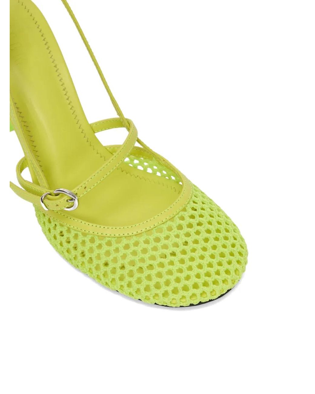 MSGM Yellow Round-Toe Strap Pumps