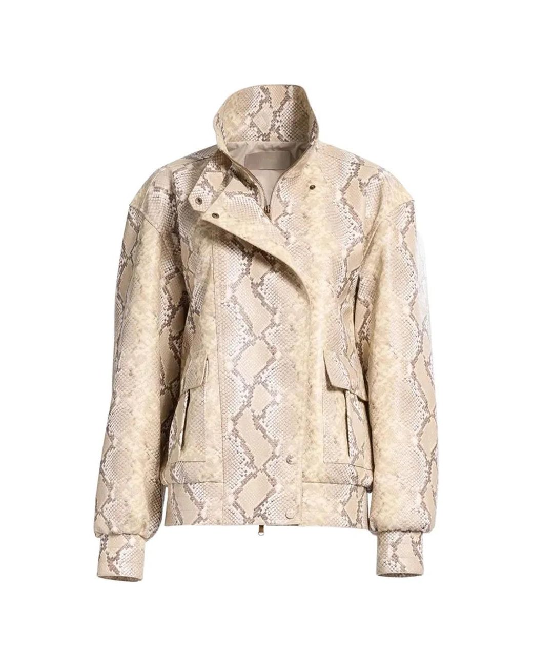 Elie Saab Natural Bomberjacke Mit Python-Print