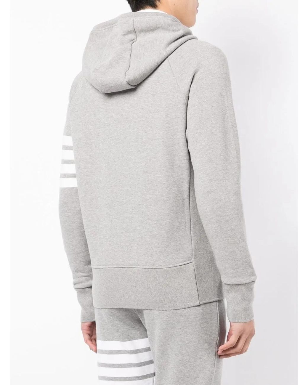 Thom Browne Gray 4-bar Zip-up Hoodie for men