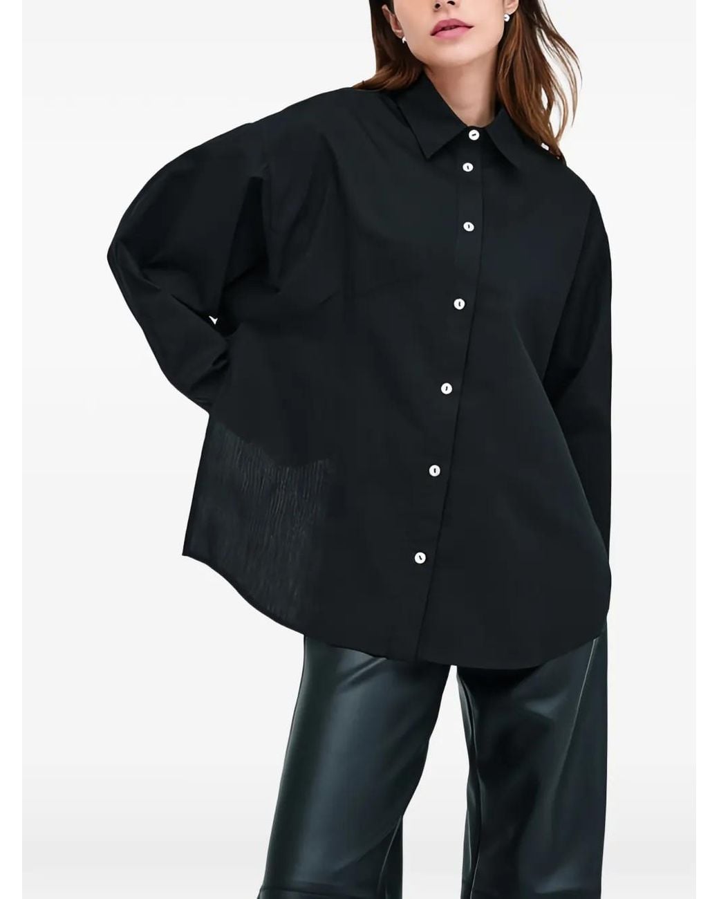 MARCELLA Black Ezra Diagonal-Seams Shirt