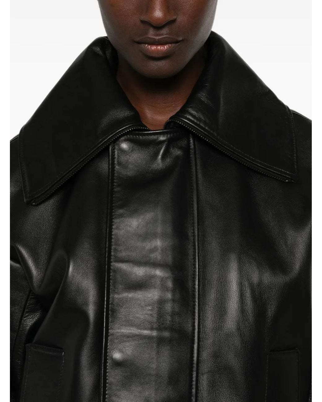 Erika Cavallini Semi Couture Black Oversized-Collar Jacket