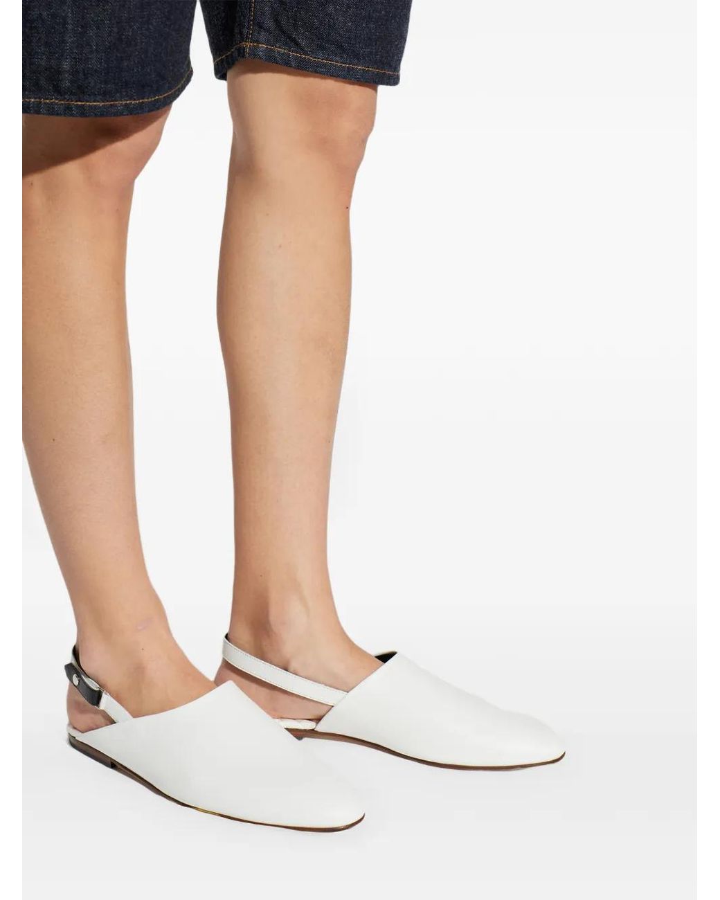 KENZO White Kali Slingback Mules