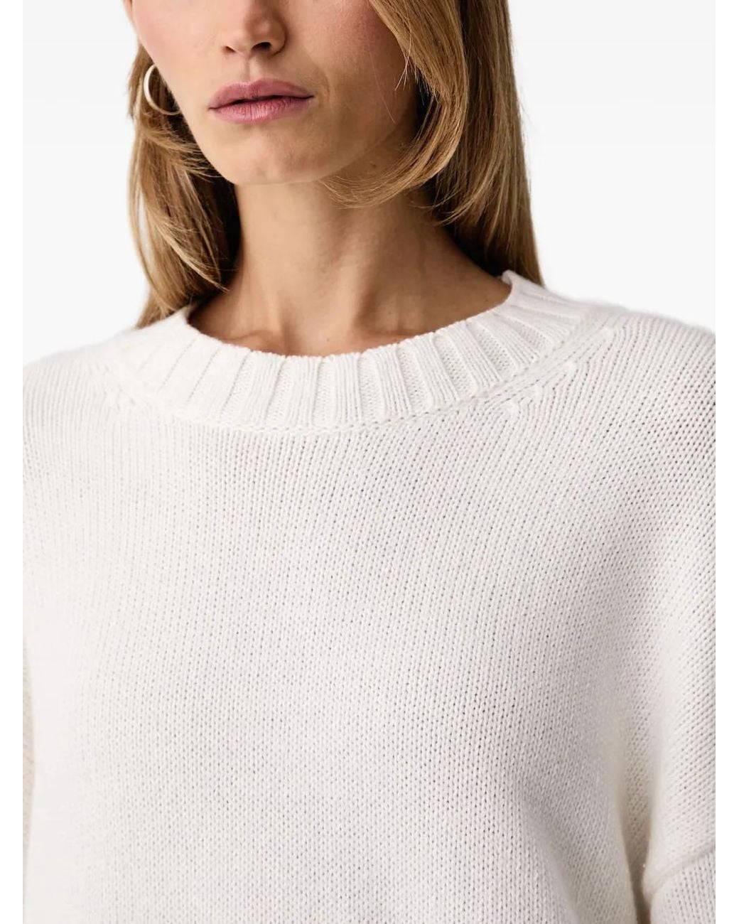 Barbour White Gaia Ribbed-Knit Sweater