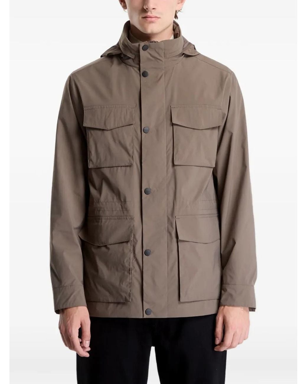 Gant Brown Multi-Pocket Hooded Jacket for men