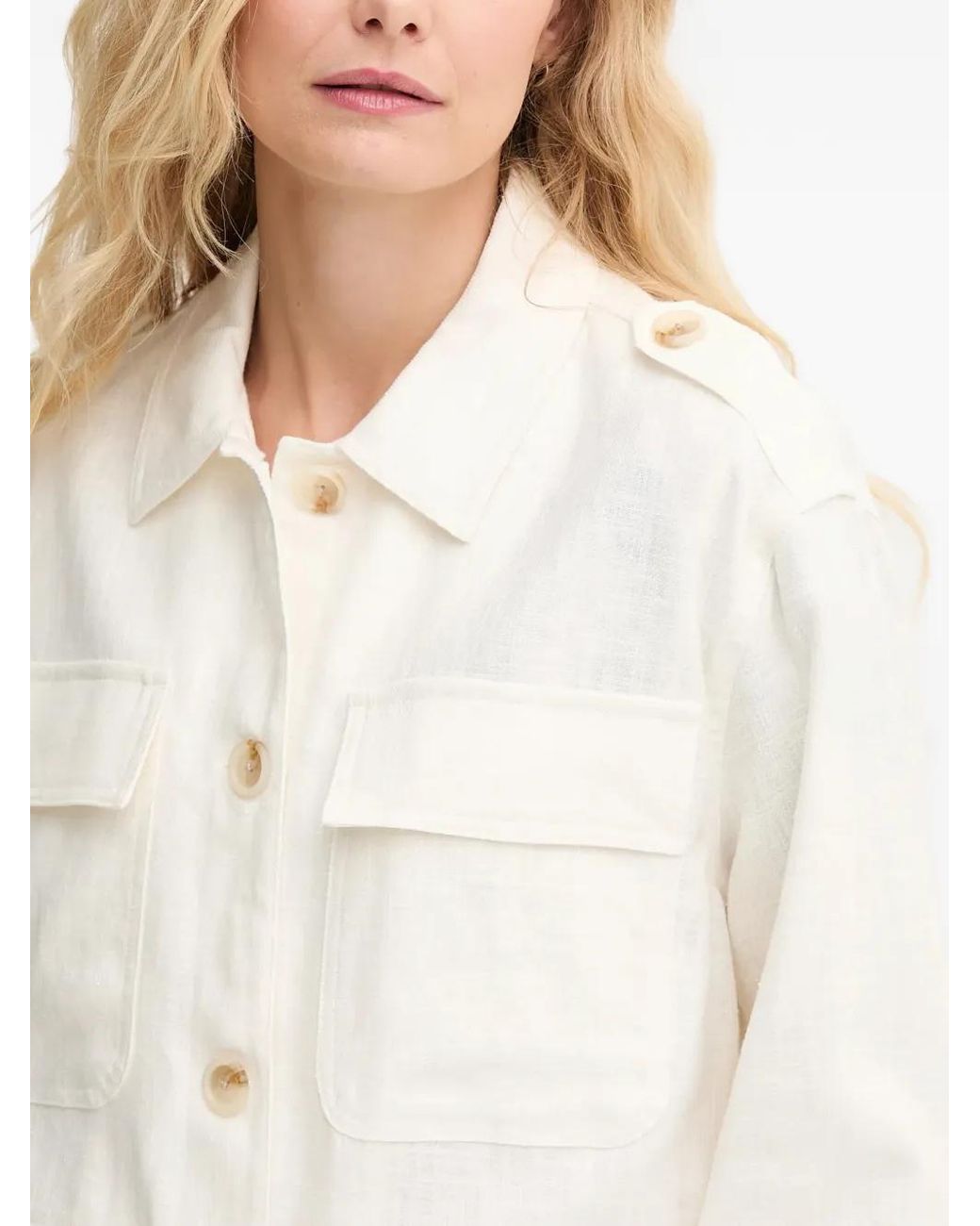 Mos Mosh White Mmalfea Flap-Pocket Jacket