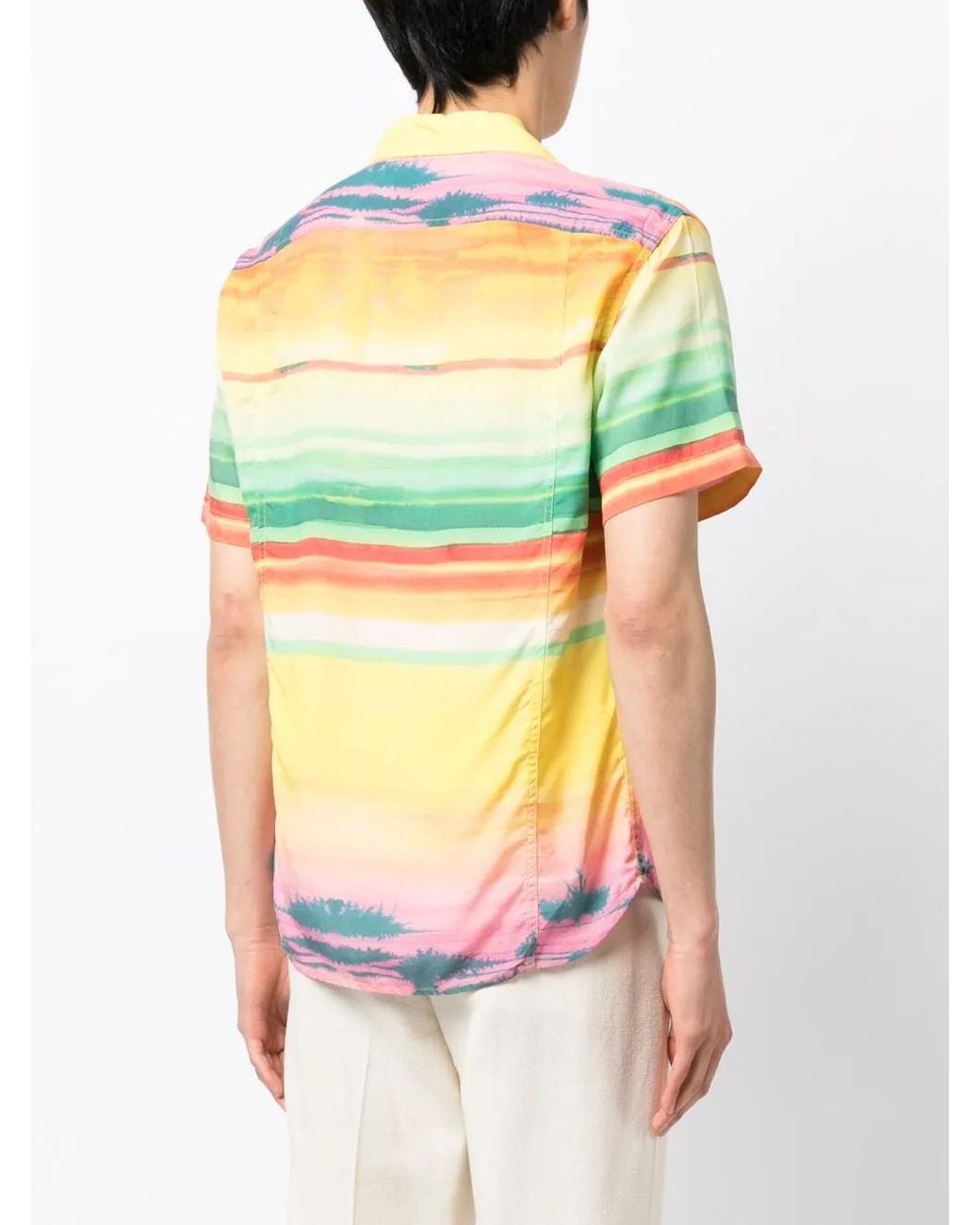 Corridor NYC Yellow Todos Santos Striped Shirt for men