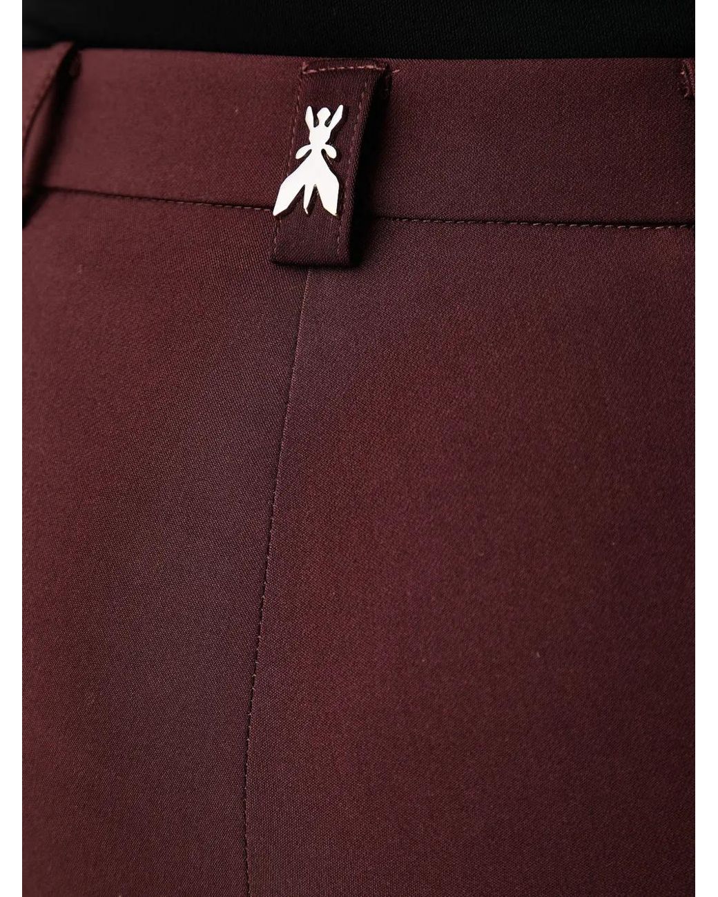 Patrizia Pepe Red Logo-Plaque Pressed-Crease Trousers