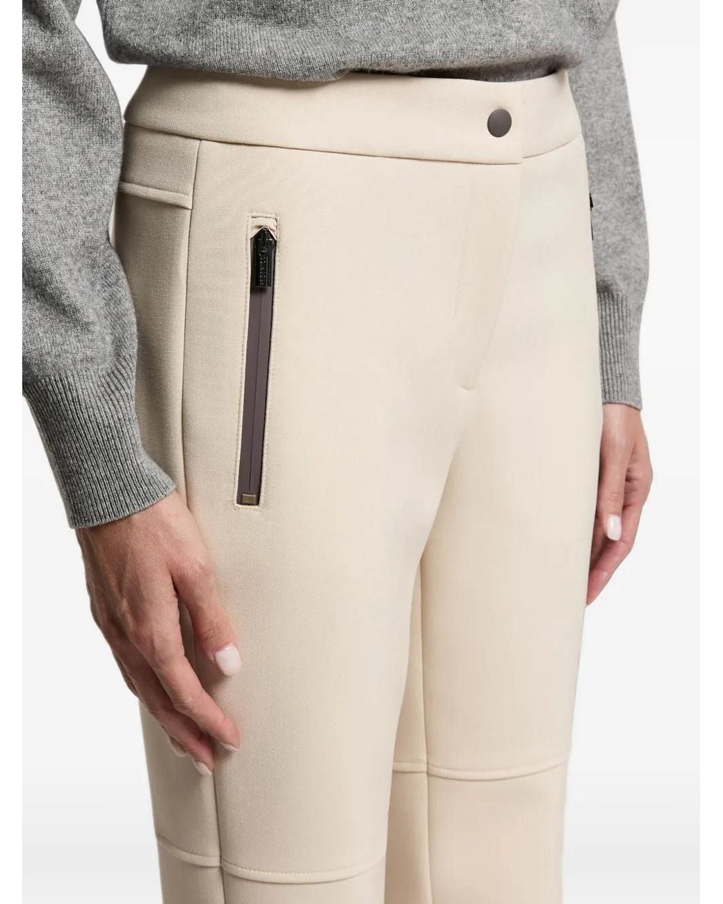Peserico Natural Zip-Detail Panelled Trousers