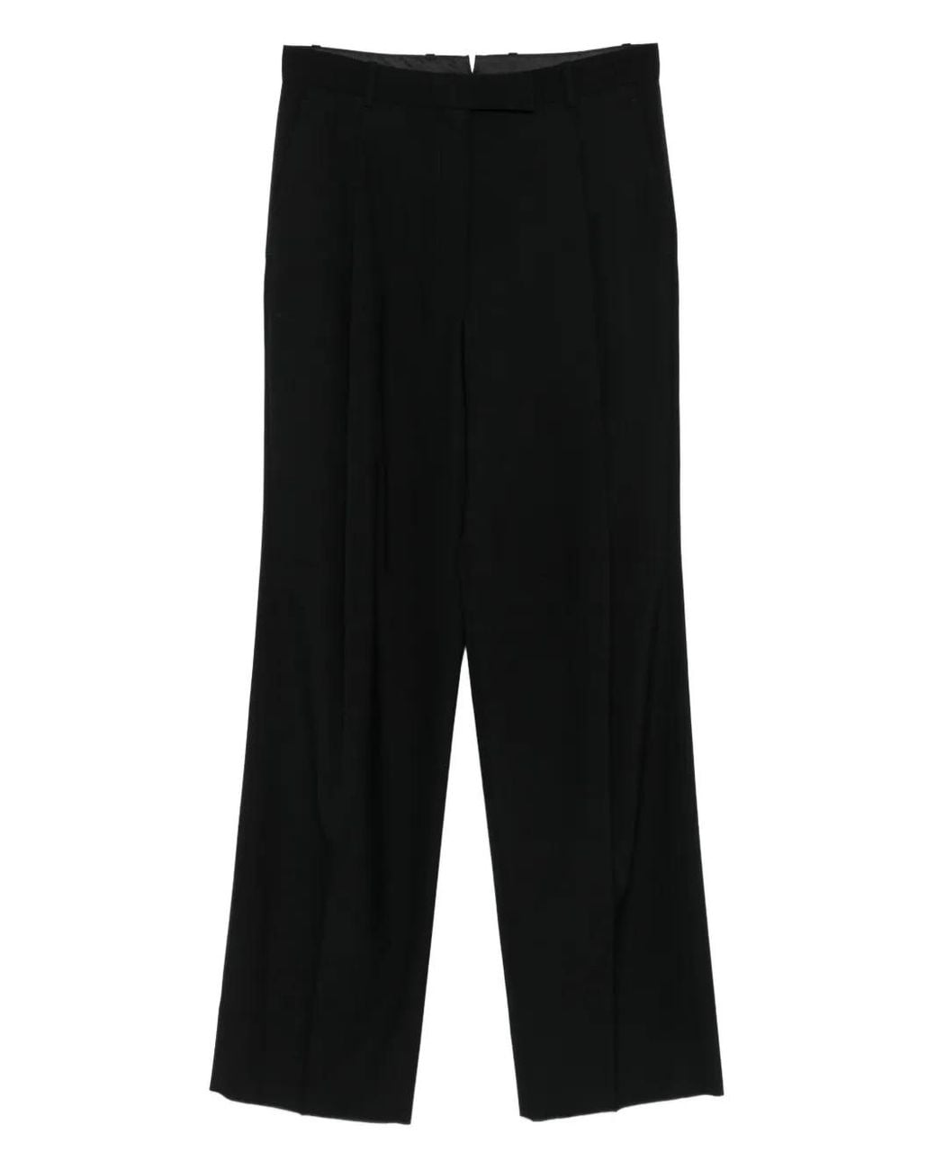 Tom Ford Broeken ,Zwart ,Zwarte Geplooide Voorkant Haak-En-Oog Broek in het Black