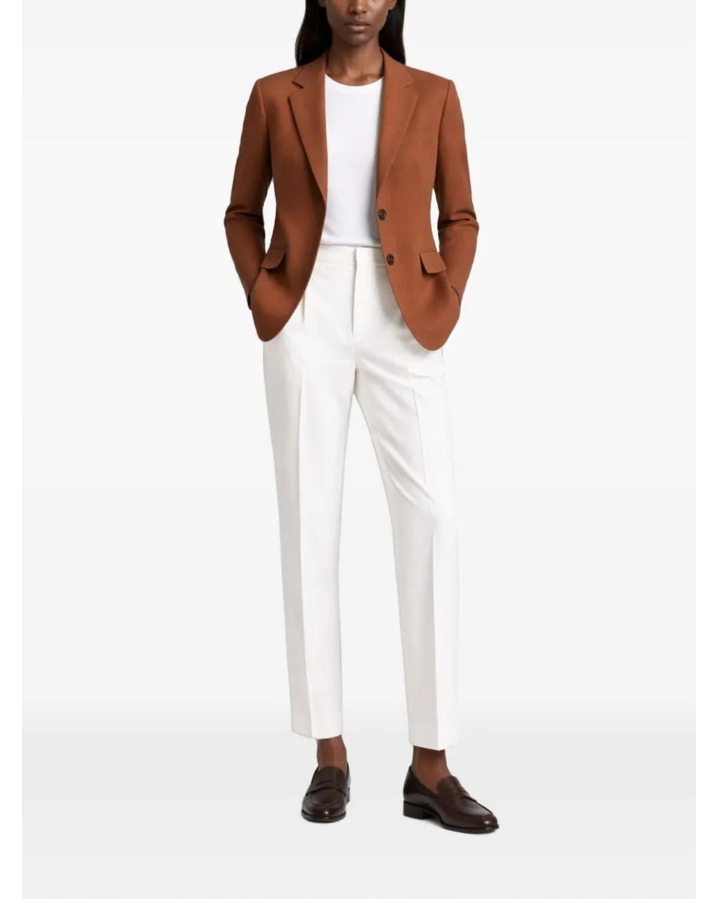Tagliatore Brown Notch-Lapel Single-Breasted Blazer