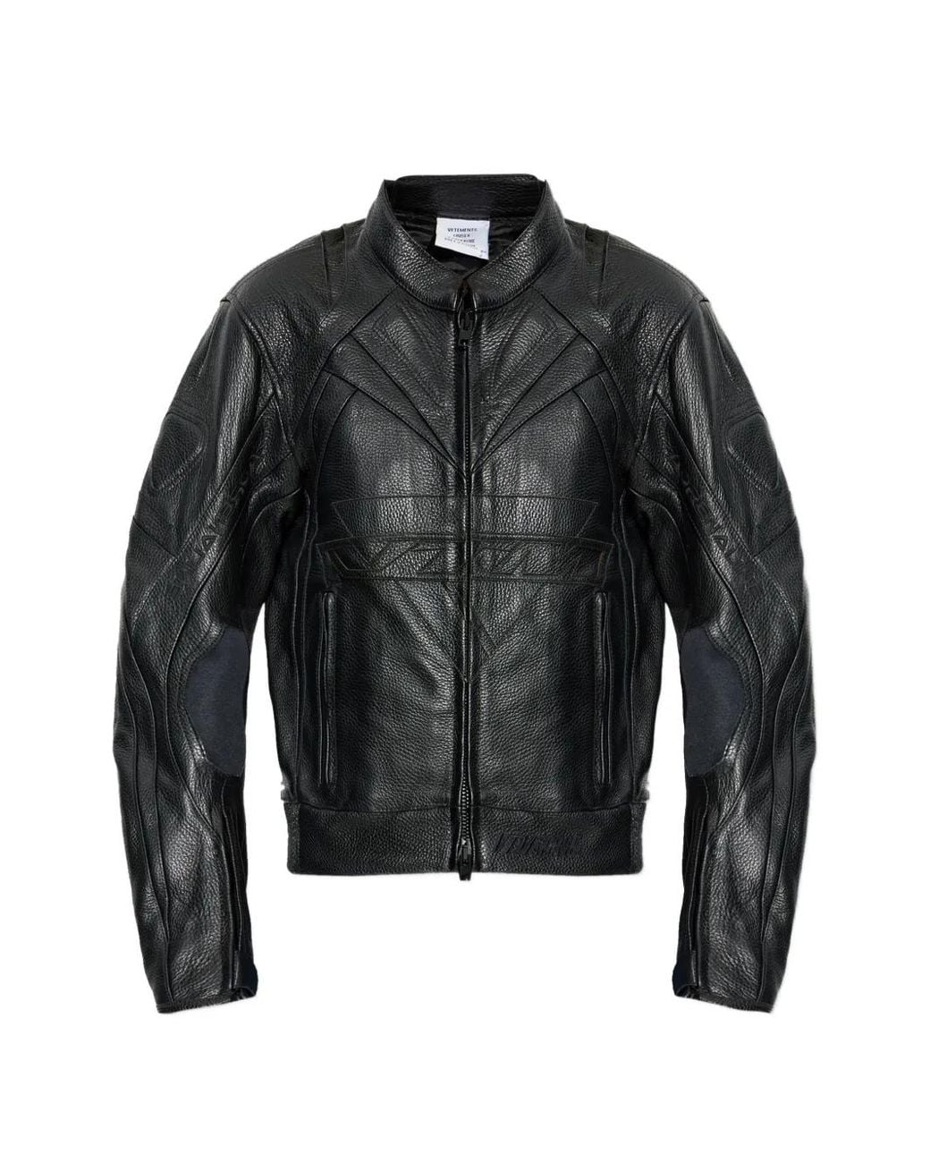 Chaqueta De Piel Con Motivo Vetements de color Black