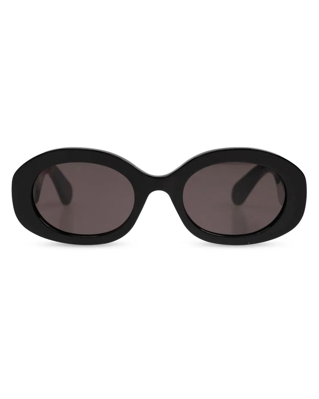 Chloé Black Oval-Frame Recycled-Acetate Sunglasses