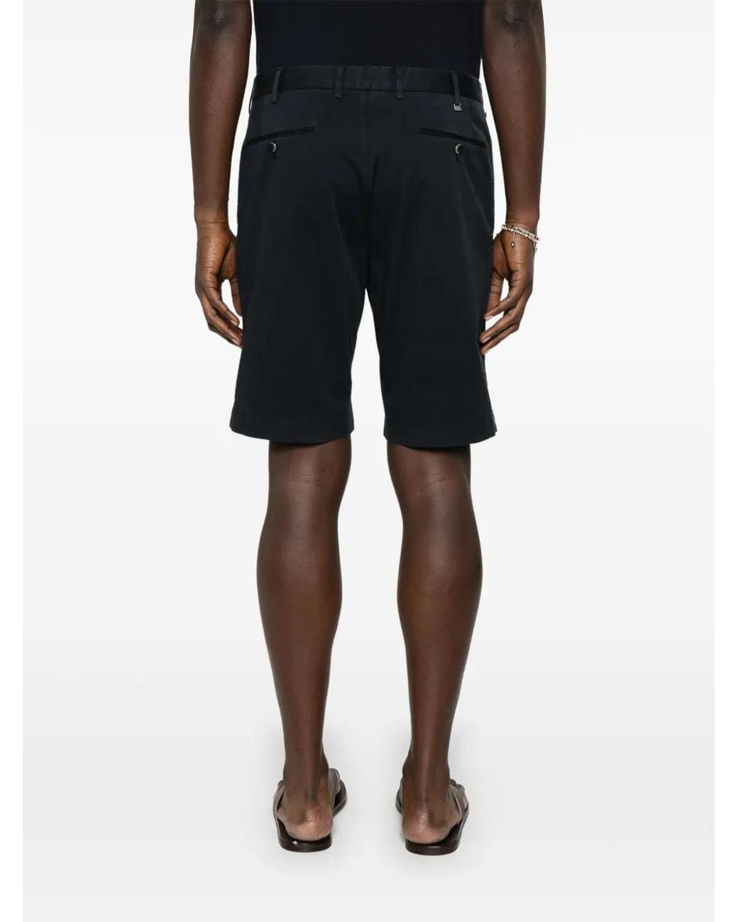 PT Torino Black Gabardine Shorts for men
