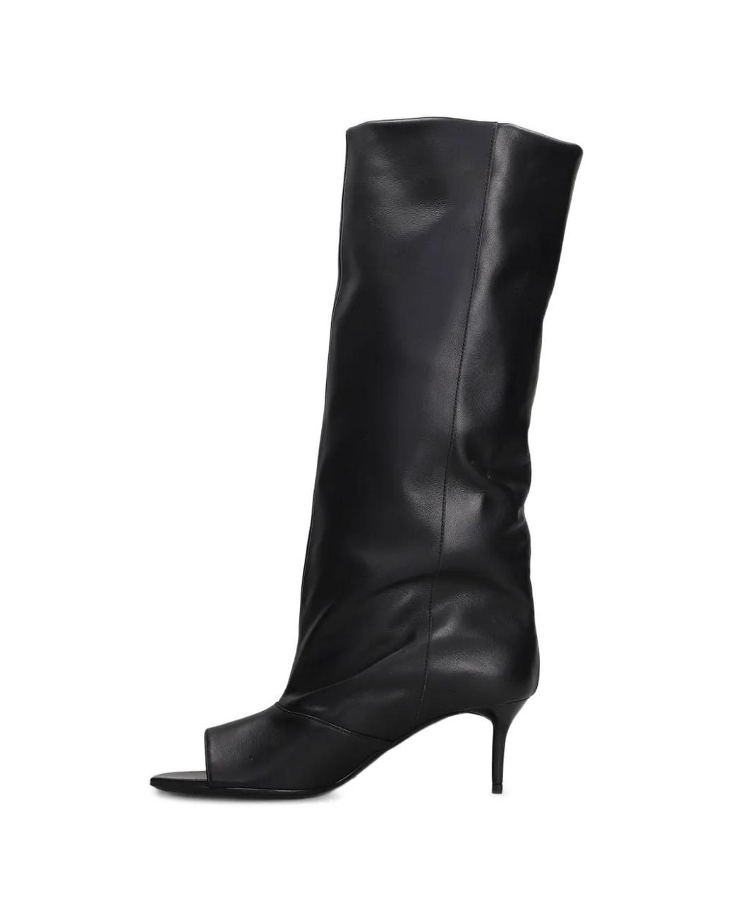 IRO Black Open-Toe Leather Boots