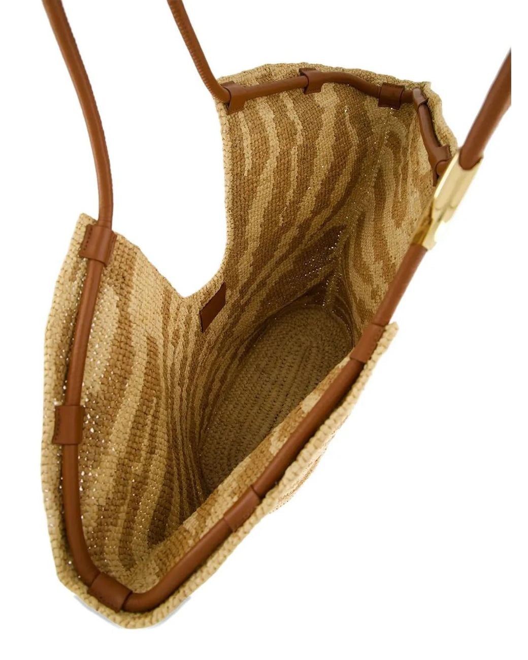 Zimmermann Metallic Zebra-Print Raffia Beach Bag