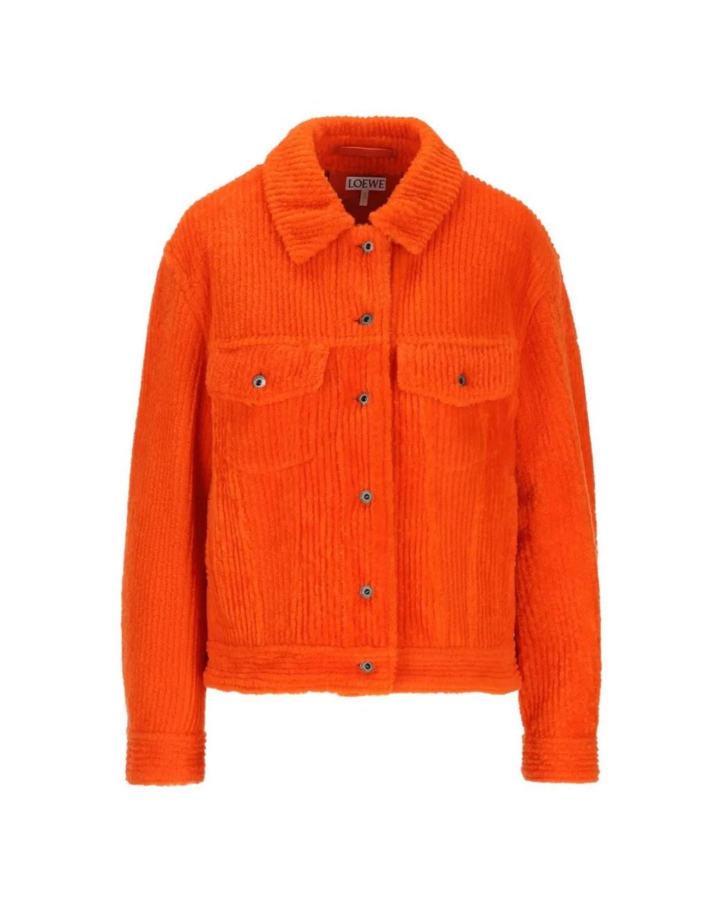 Loewe Orange Corduroy-Effect Shearling Jacket