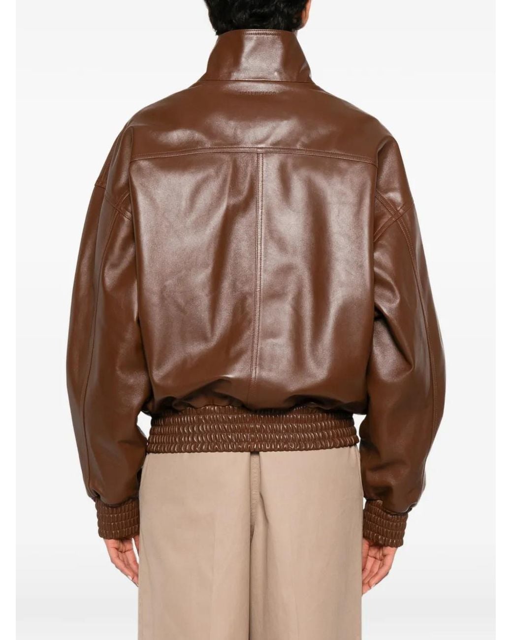 Balenciaga Brown High-Neck Zip-Up Jacket