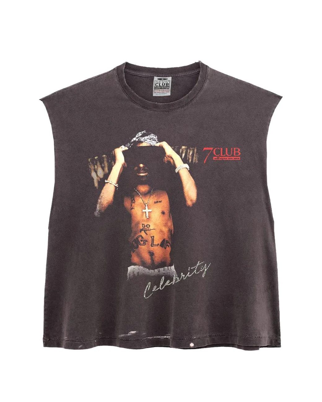 Triple Sevens Black Graphic-Print Tank Top for men