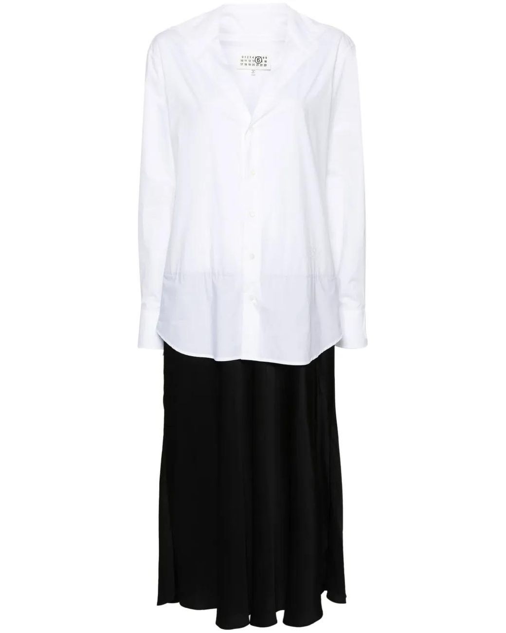 MM6 by Maison Margiela White Numbers-Motif Cotton Maxi Dress
