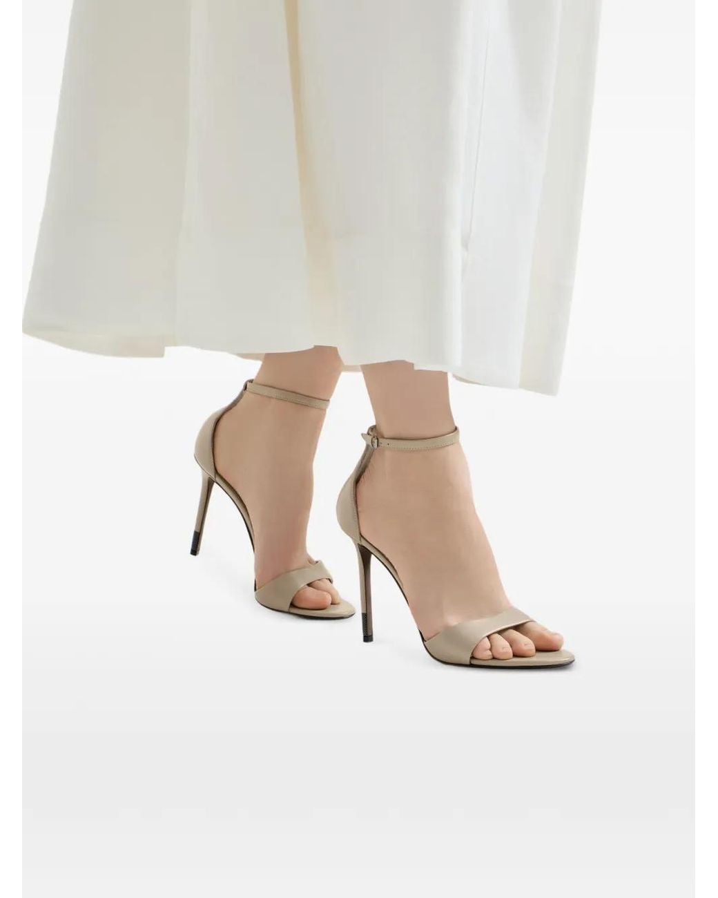 Brunello Cucinelli White Nappa Leather Heels