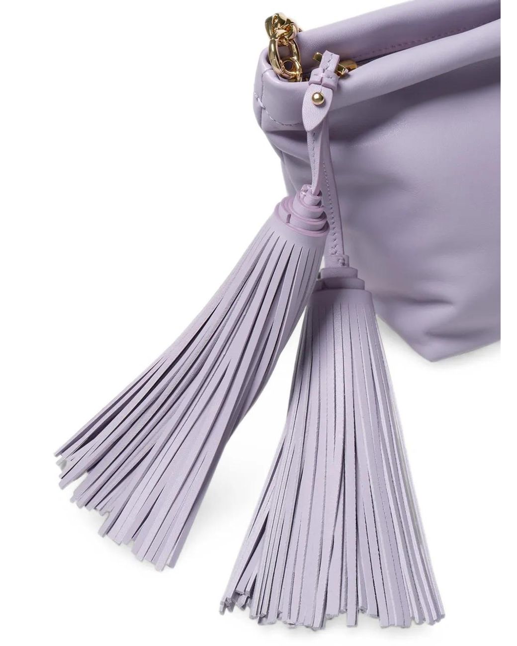 Carolina Herrera White Pia Tassel Shoulder Bag