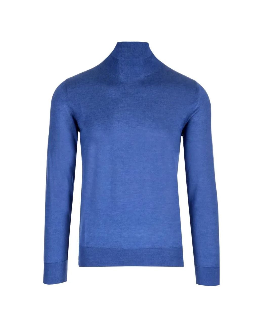 Al Duca D'aosta Blue Ribbed-Trim Roll-Neck Sweater for men