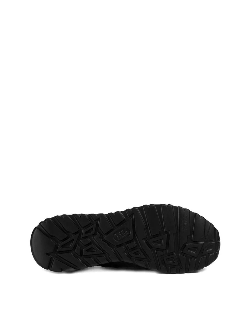 Doucal's Black Wool-Panelled Leather Sneakers for men