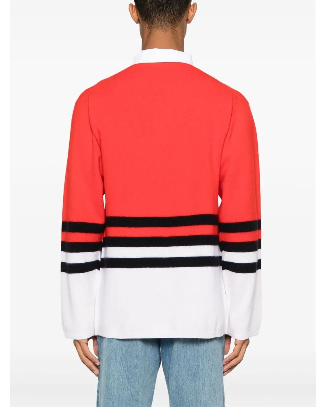 Wales Bonner Red Cipher Polo-Pullover
