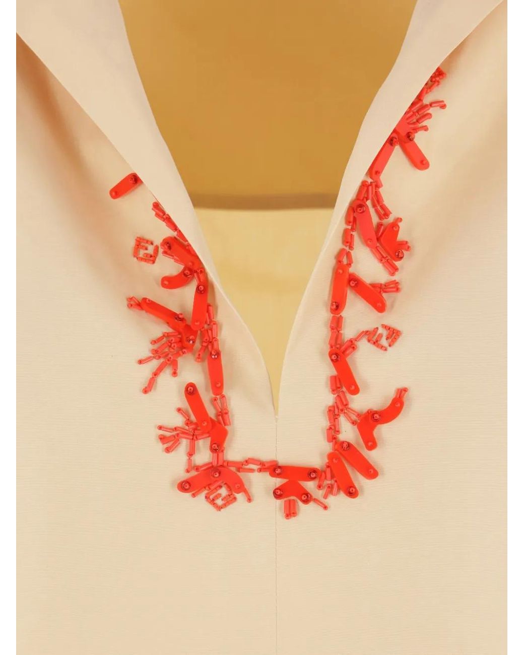 Fendi White Bead-Embroidered Cotton Dress