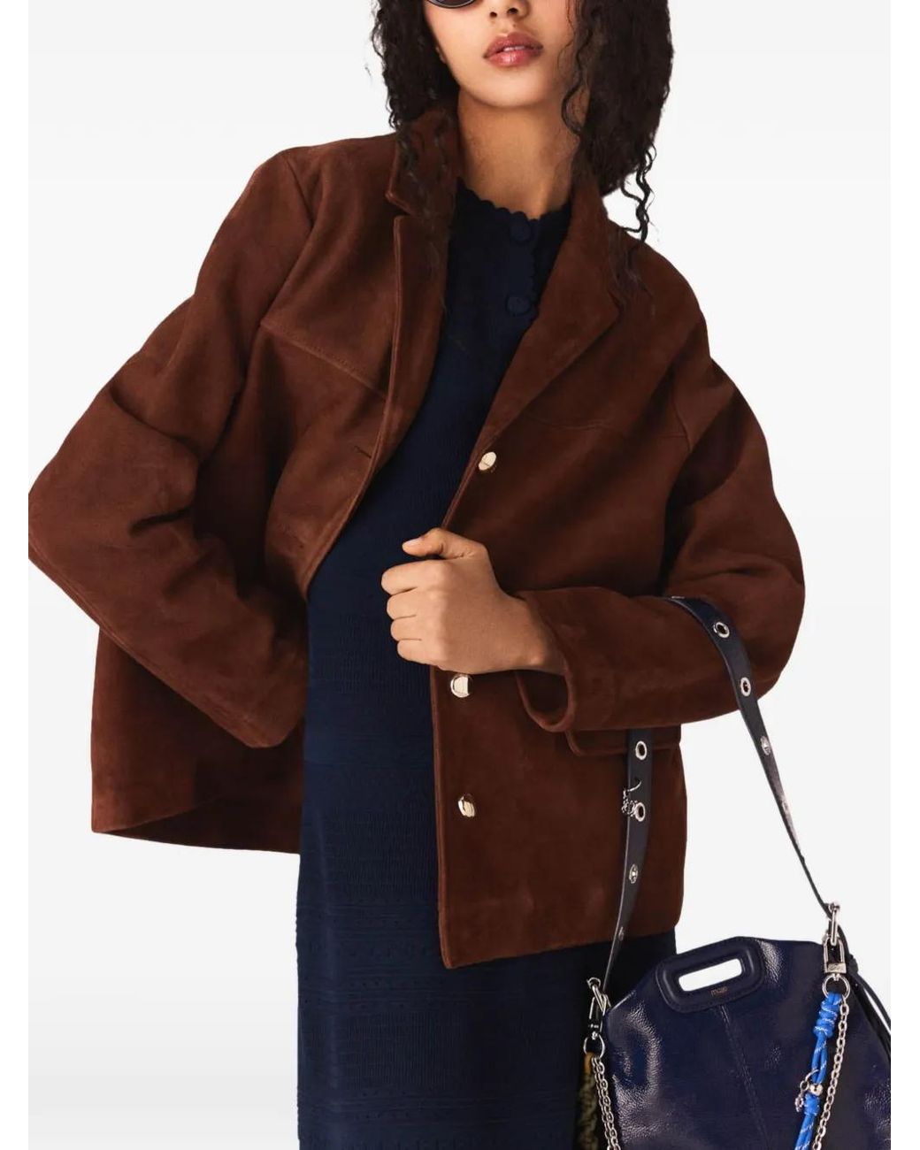 Maje Brown Suede Jacket