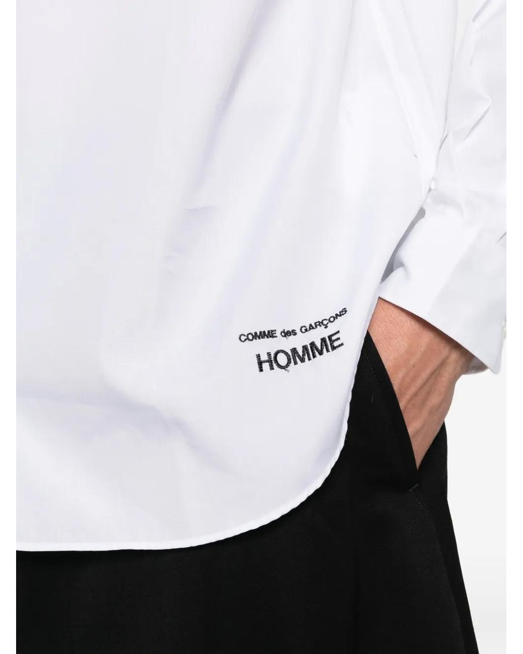 Comme des Garçons White Logo-Embroidered Cotton Shirt for men