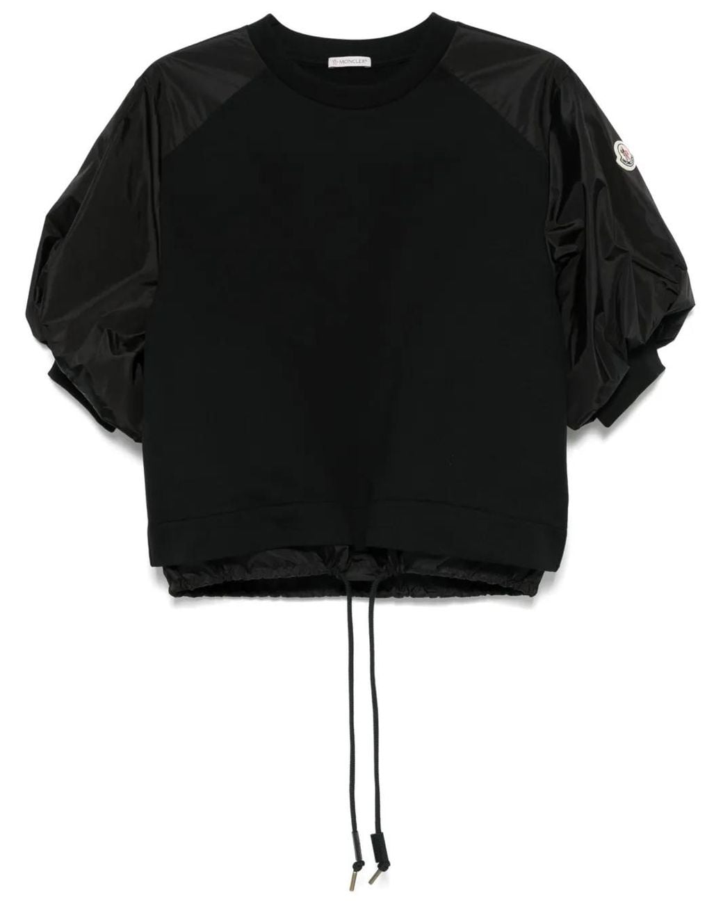 Moncler Black Contrast-Sleeves T-Shirt