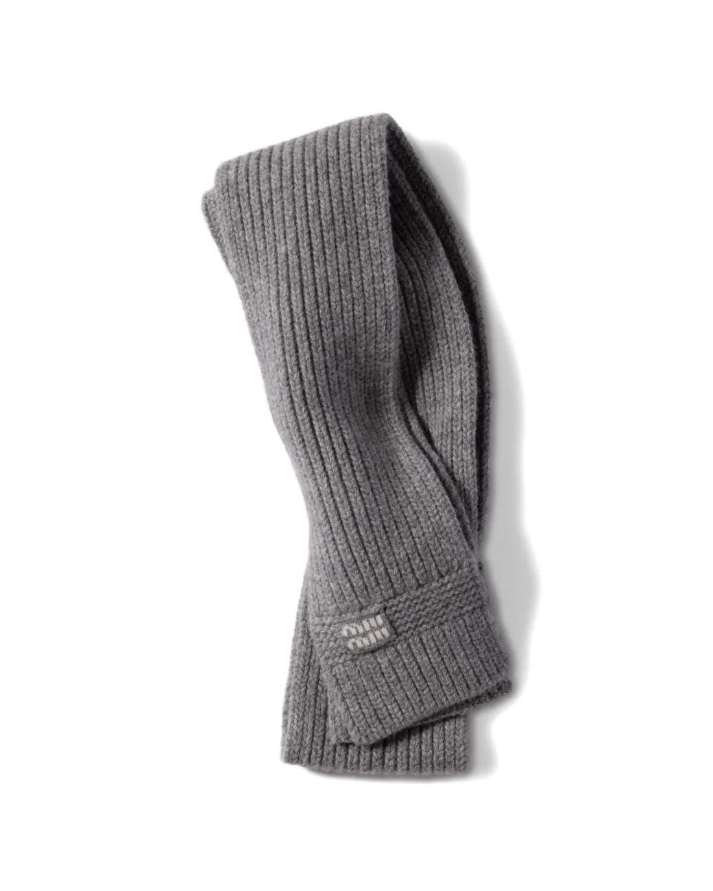 Miu Miu Gray Wool And Cashmere Scarf