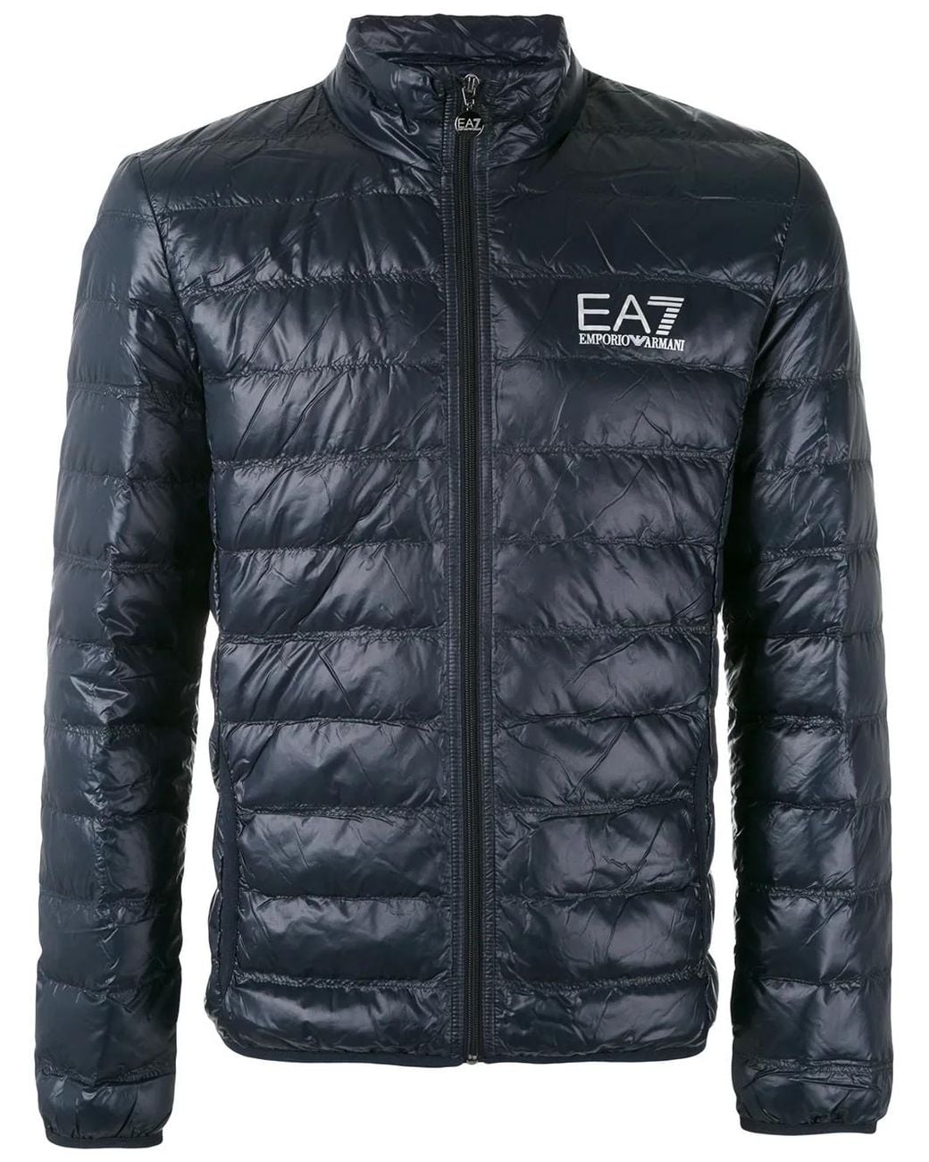 EA7 Blue Short Down Jacket for men