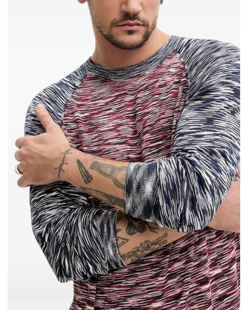 Desigual Gray Marled-Effect T-Shirt for men